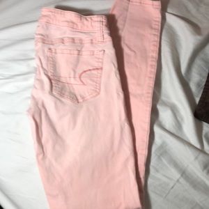 American Eagle pink stretch pants, size 0